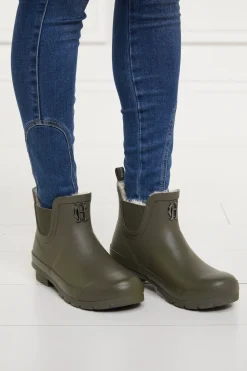 Sale Rubber Chelsea Boot (Matte Green Gunmetal) Women Wellington Boots