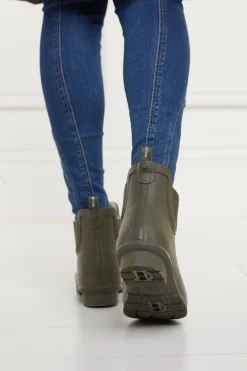 Sale Rubber Chelsea Boot (Matte Green Gunmetal) Women Wellington Boots