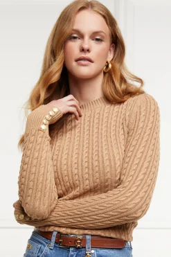 Clearance Seattle Cable Crew Knit (Dark Camel) Women Knitwear