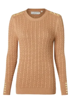 Clearance Seattle Cable Crew Knit (Dark Camel) Women Knitwear