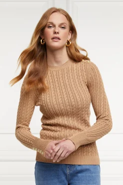 Clearance Seattle Cable Crew Knit (Dark Camel) Women Knitwear