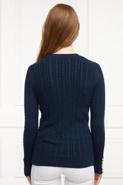Best Seattle Cable Crew Knit (Ink Navy) Women Knitwear