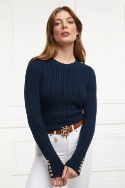Best Seattle Cable Crew Knit (Ink Navy) Women Knitwear
