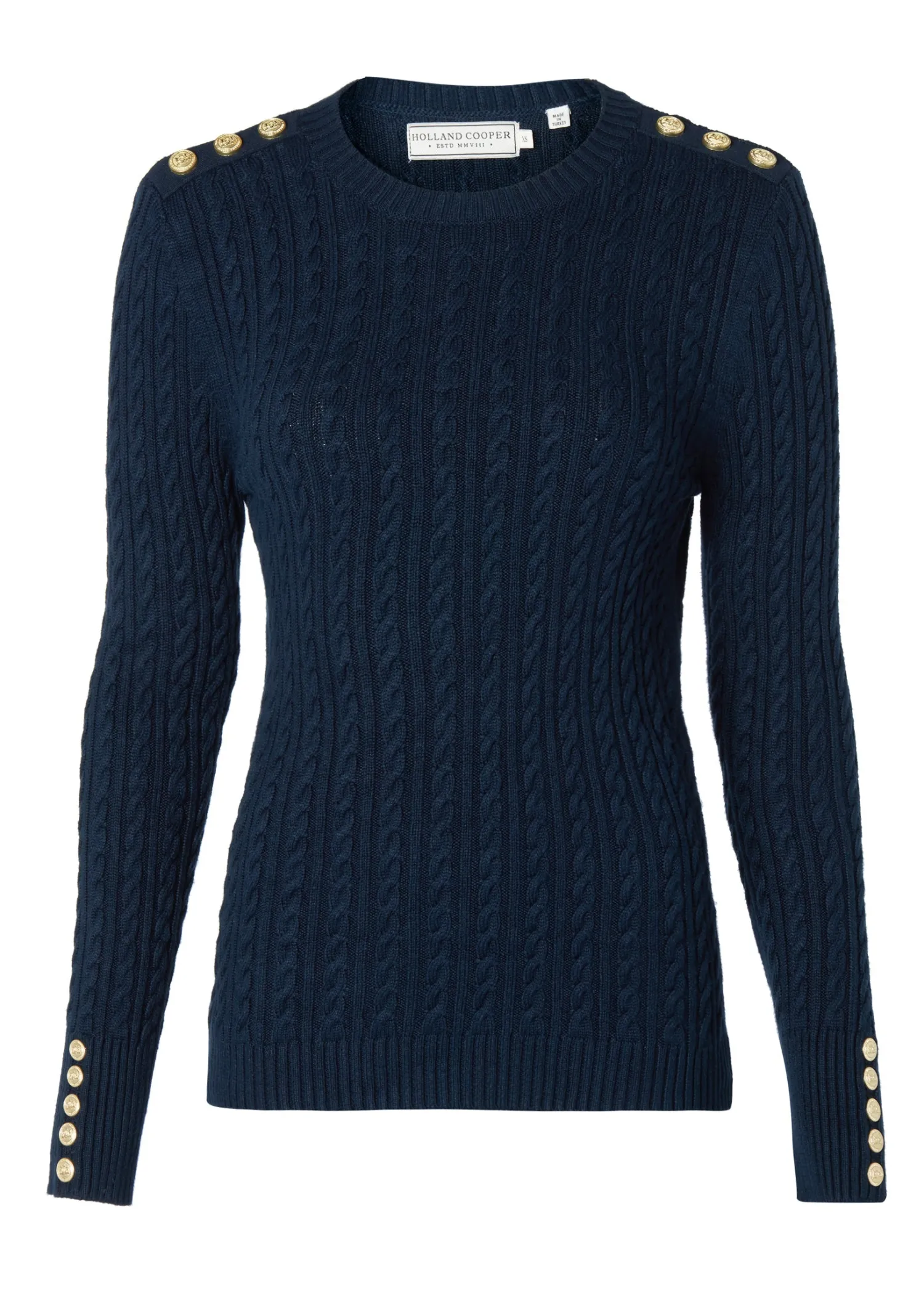 Best Seattle Cable Crew Knit (Ink Navy) Women Knitwear