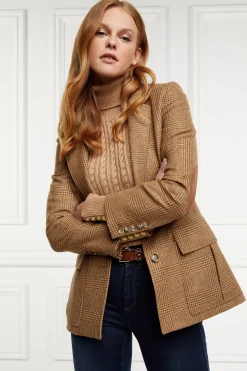 New Seattle Roll Neck Cable Knit (Dark Camel Marl) Women Knitwear