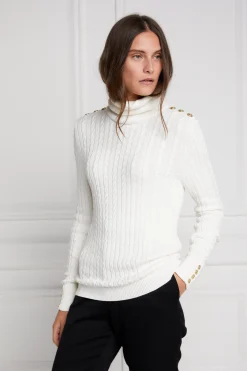 Sale Seattle Roll Neck Cable Knit (Winter White) Women Knitwear