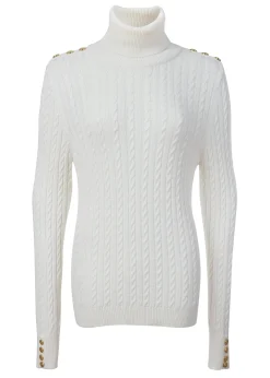 Sale Seattle Roll Neck Cable Knit (Winter White) Women Knitwear