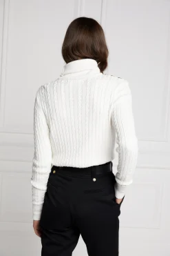 Sale Seattle Roll Neck Cable Knit (Winter White) Women Knitwear