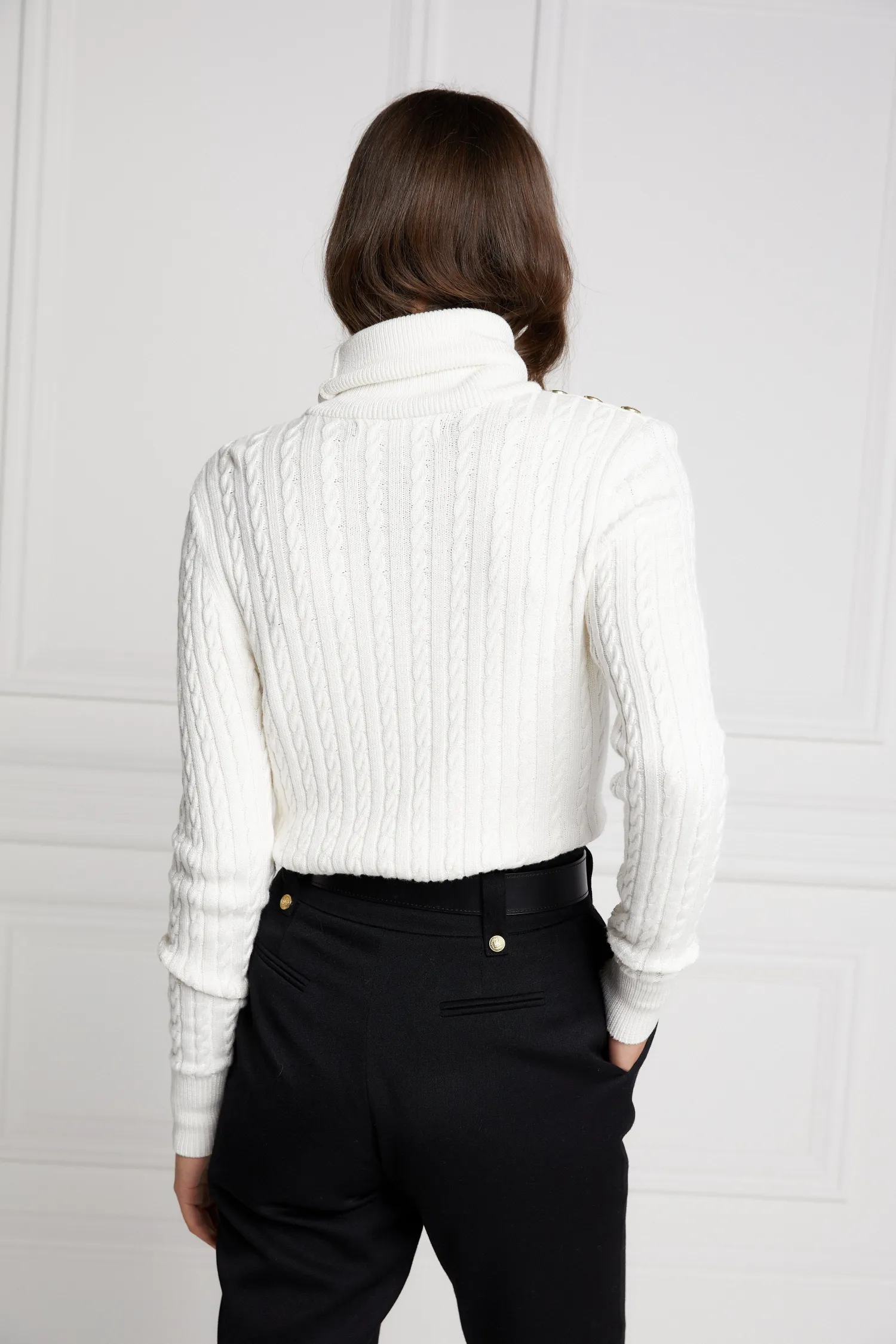 Sale Seattle Roll Neck Cable Knit (Winter White) Women Knitwear