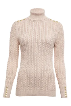Fashion Seattle Roll Neck Cable Knit Women Knitwear