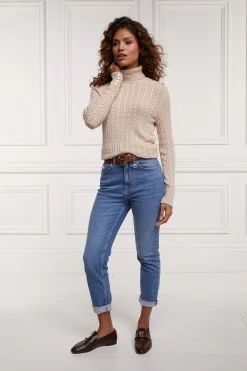 Fashion Seattle Roll Neck Cable Knit Women Knitwear