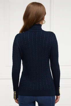 Online Seattle Roll Neck Cable Knit (Ink Navy) Women Knitwear