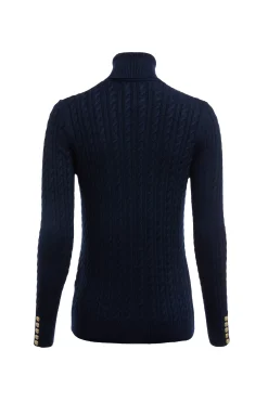 Online Seattle Roll Neck Cable Knit (Ink Navy) Women Knitwear