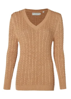 Clearance Seattle V-Neck Knit (Dark Camel) Women Knitwear
