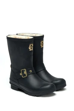 New Sherpa Lined Chelsea Wellington (Matte Black) Women Wellington Boots
