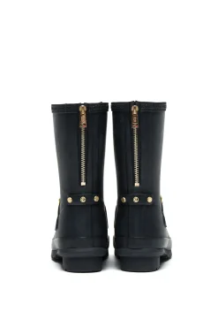 New Sherpa Lined Chelsea Wellington (Matte Black) Women Wellington Boots