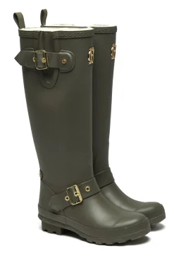 Fashion Sherpa Lined Regency Wellington (Matte Green) Women Wellington Boots