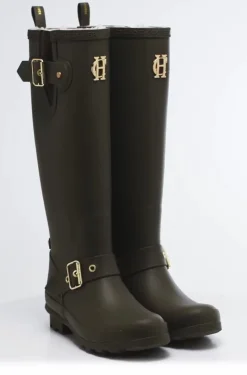 Fashion Sherpa Lined Regency Wellington (Matte Green) Women Wellington Boots