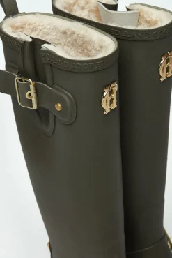 Fashion Sherpa Lined Regency Wellington (Matte Green) Women Wellington Boots