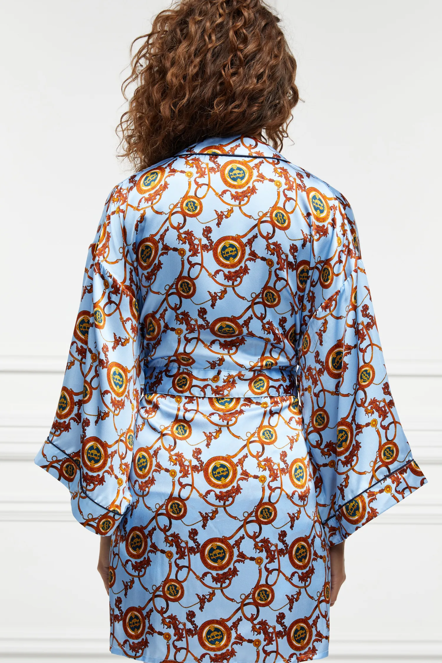 Discount Silk Dressing Gown (Sky Blue) Women Sleepwear