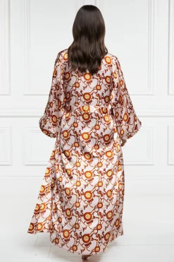 Hot Silk Full Length Dressing Gown Women Sleepwear