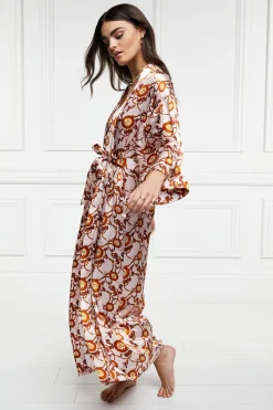 Hot Silk Full Length Dressing Gown Women Sleepwear