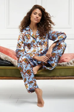 Sale Silk Pyjama Trouser (Sky Blue) Women Sleepwear
