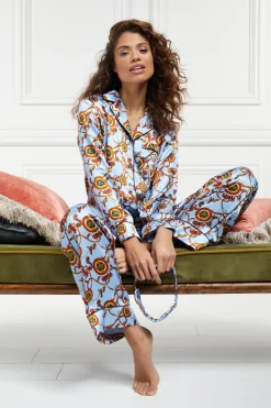 Sale Silk Pyjama Trouser (Sky Blue) Women Sleepwear
