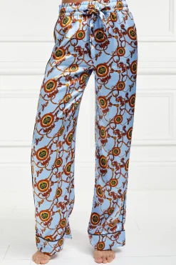 Sale Silk Pyjama Trouser (Sky Blue) Women Sleepwear