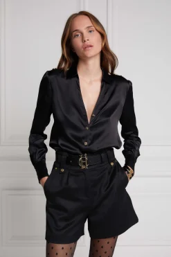 Fashion Silk V-Neck Blouse Women Shirts & Blouses