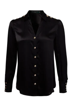 Fashion Silk V-Neck Blouse Women Shirts & Blouses