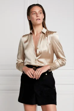 Fashion Silk V-Neck Blouse Women Shirts & Blouses