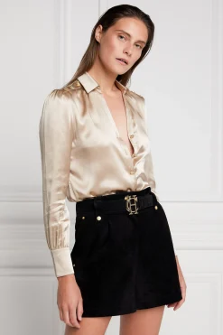 Fashion Silk V-Neck Blouse Women Shirts & Blouses