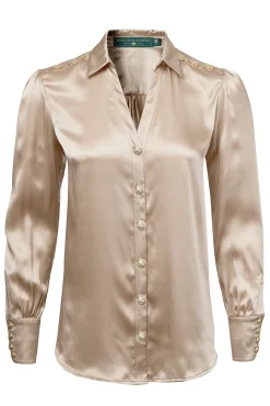 Fashion Silk V-Neck Blouse Women Shirts & Blouses