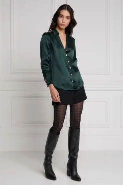 Fashion Silk V-Neck Blouse Women Shirts & Blouses
