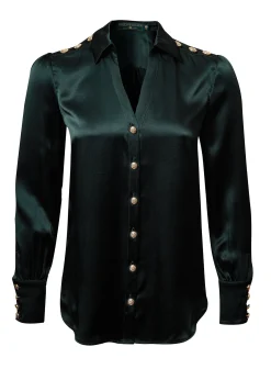 Fashion Silk V-Neck Blouse Women Shirts & Blouses
