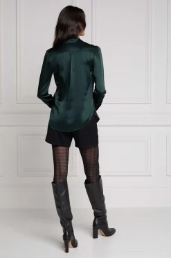 Fashion Silk V-Neck Blouse Women Shirts & Blouses