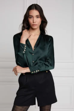 Fashion Silk V-Neck Blouse Women Shirts & Blouses