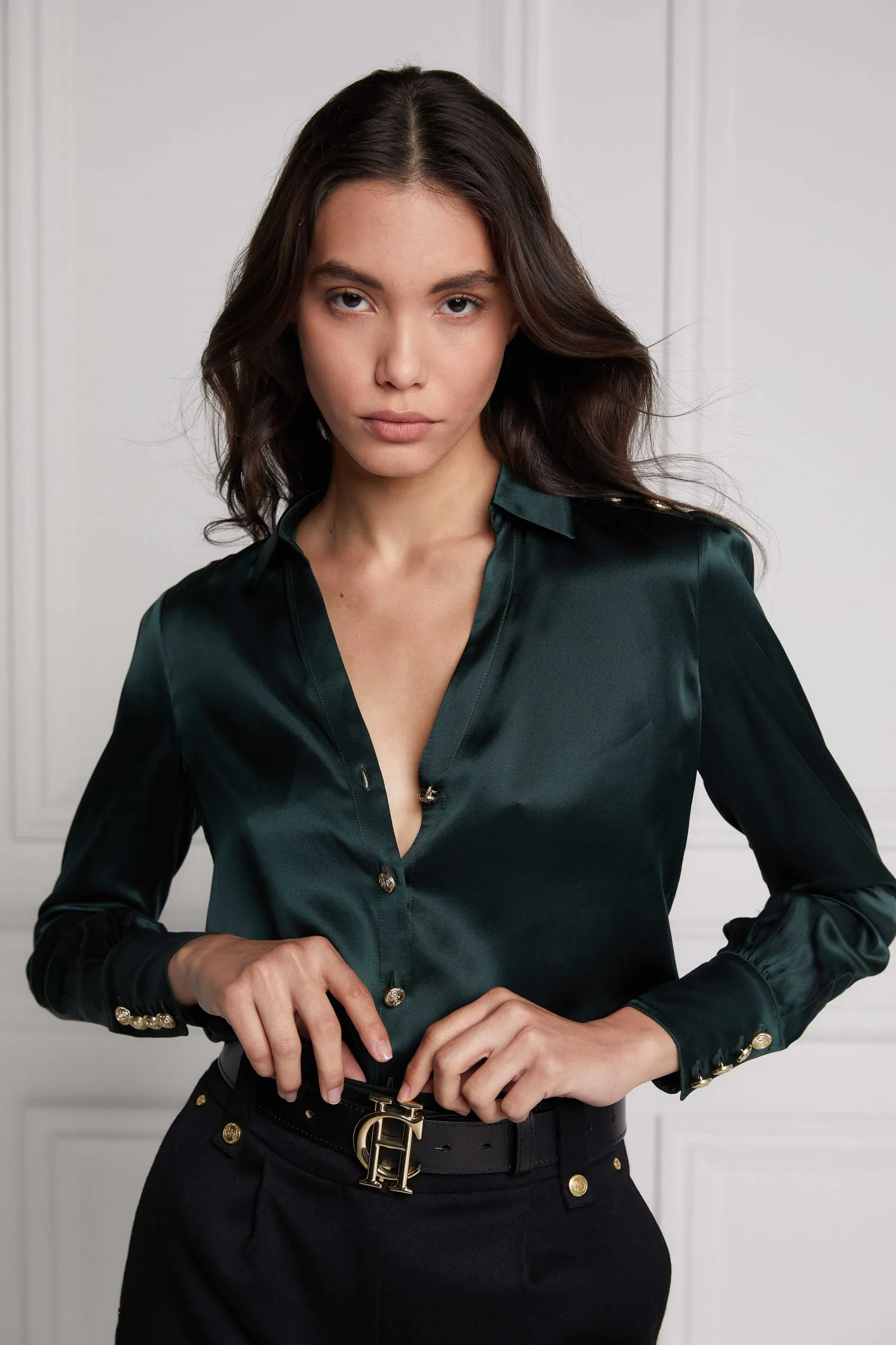 Fashion Silk V-Neck Blouse Women Shirts & Blouses
