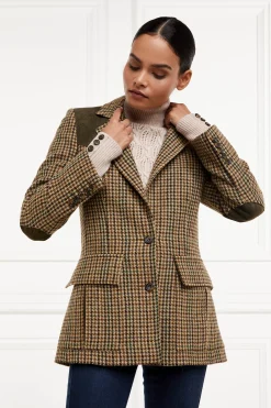 Fashion Single Breasted Field Blazer (Hailes Green Tweed) Women Blazers|Tailoring
