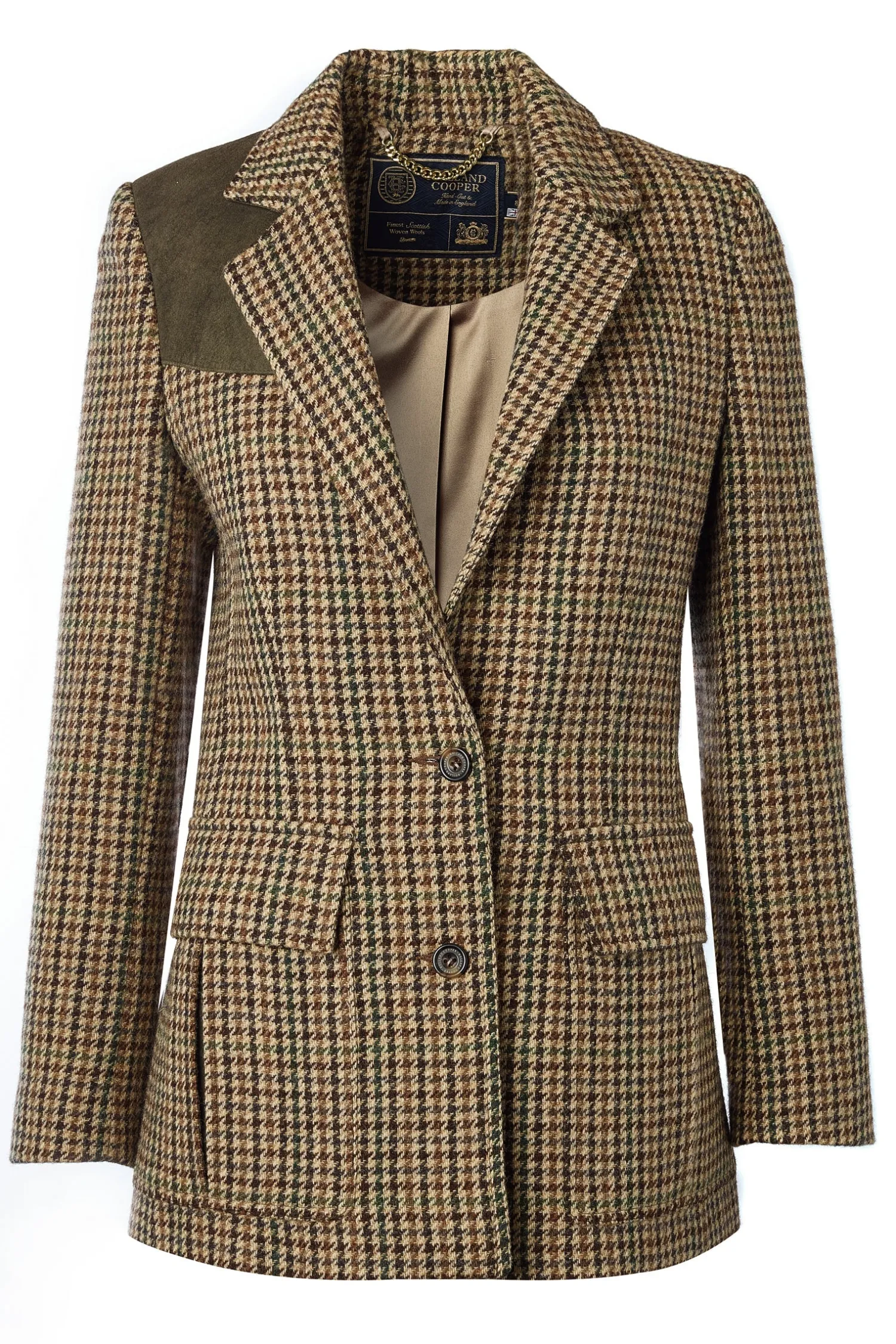 Fashion Single Breasted Field Blazer (Hailes Green Tweed) Women Blazers|Tailoring