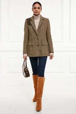 Fashion Single Breasted Field Blazer (Hailes Green Tweed) Women Blazers|Tailoring