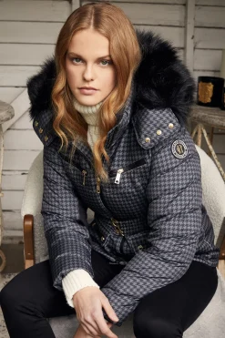 Clearance Ski Jacket (Mono Houndstooth) Women Ski Jackets