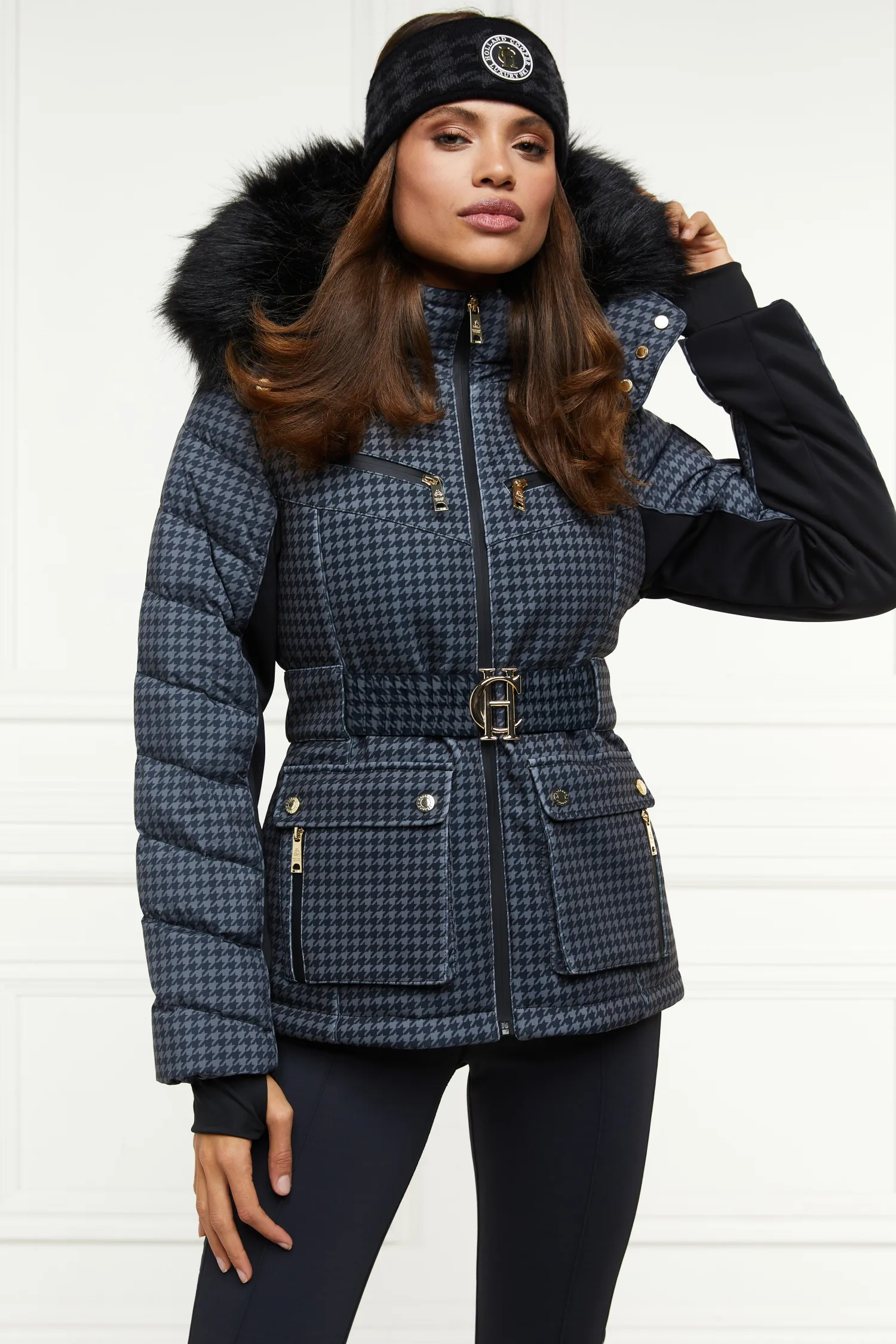 Clearance Ski Jacket (Mono Houndstooth) Women Ski Jackets