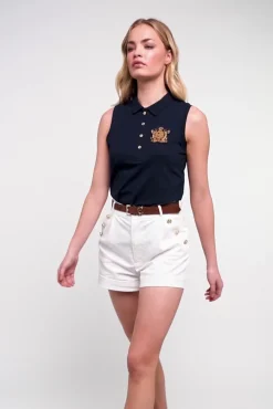 Best Sleeveless Polo Shirt (Ink Navy) Women Polo Shirts