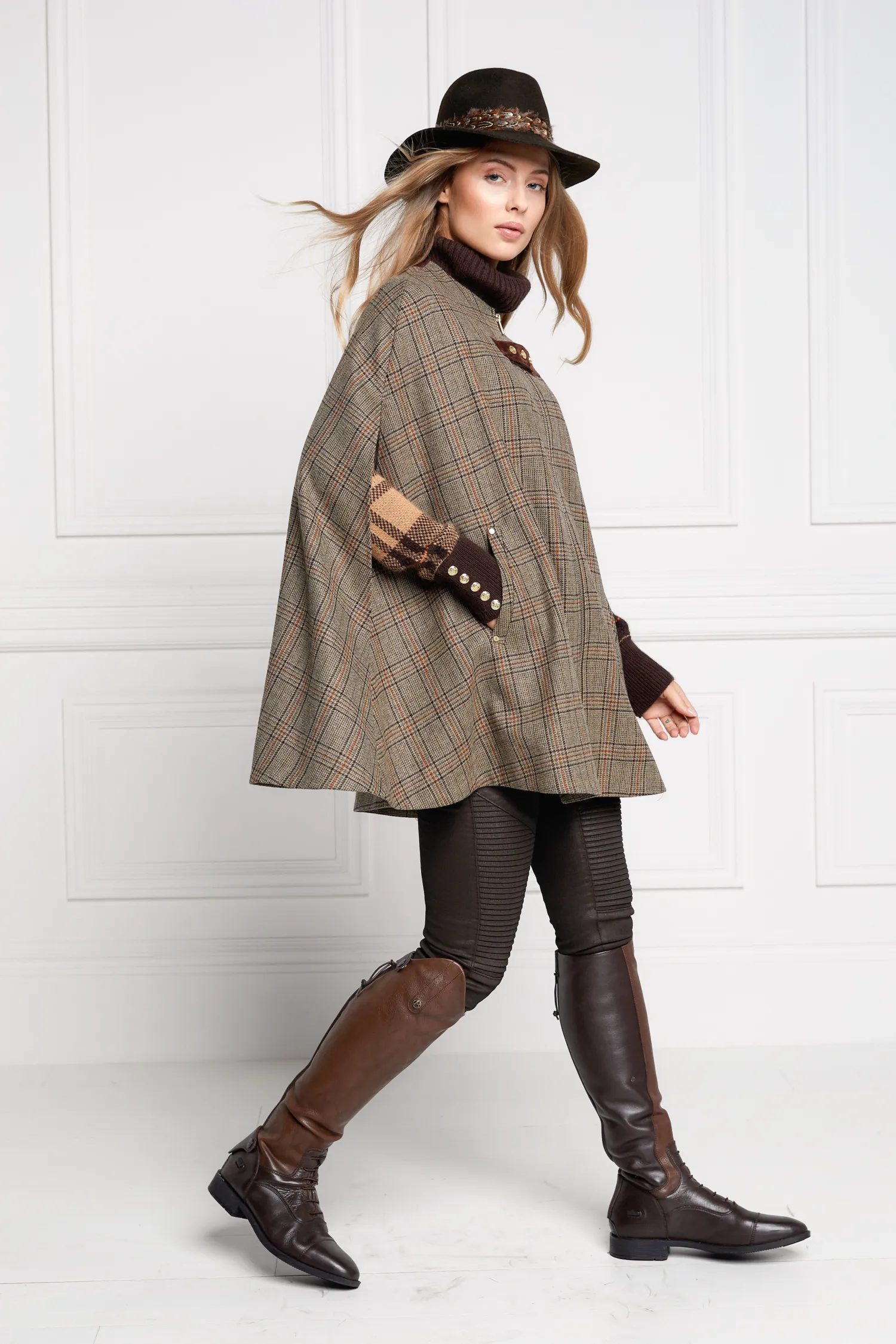 Outlet Slim Cape (Bourbon Tweed) Women Capes