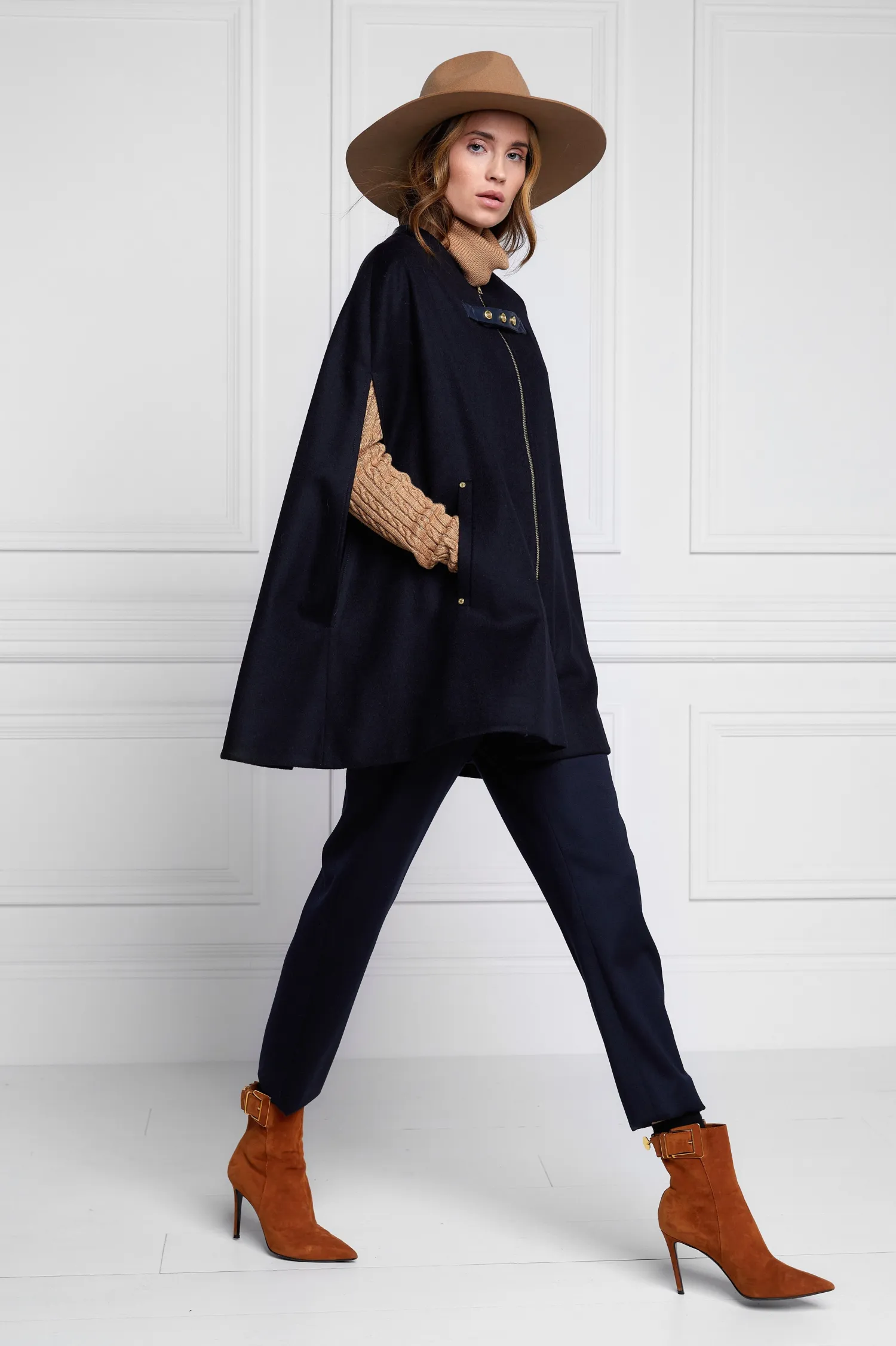 Hot Slim Cape (Soft Navy) Women Capes|Tailoring