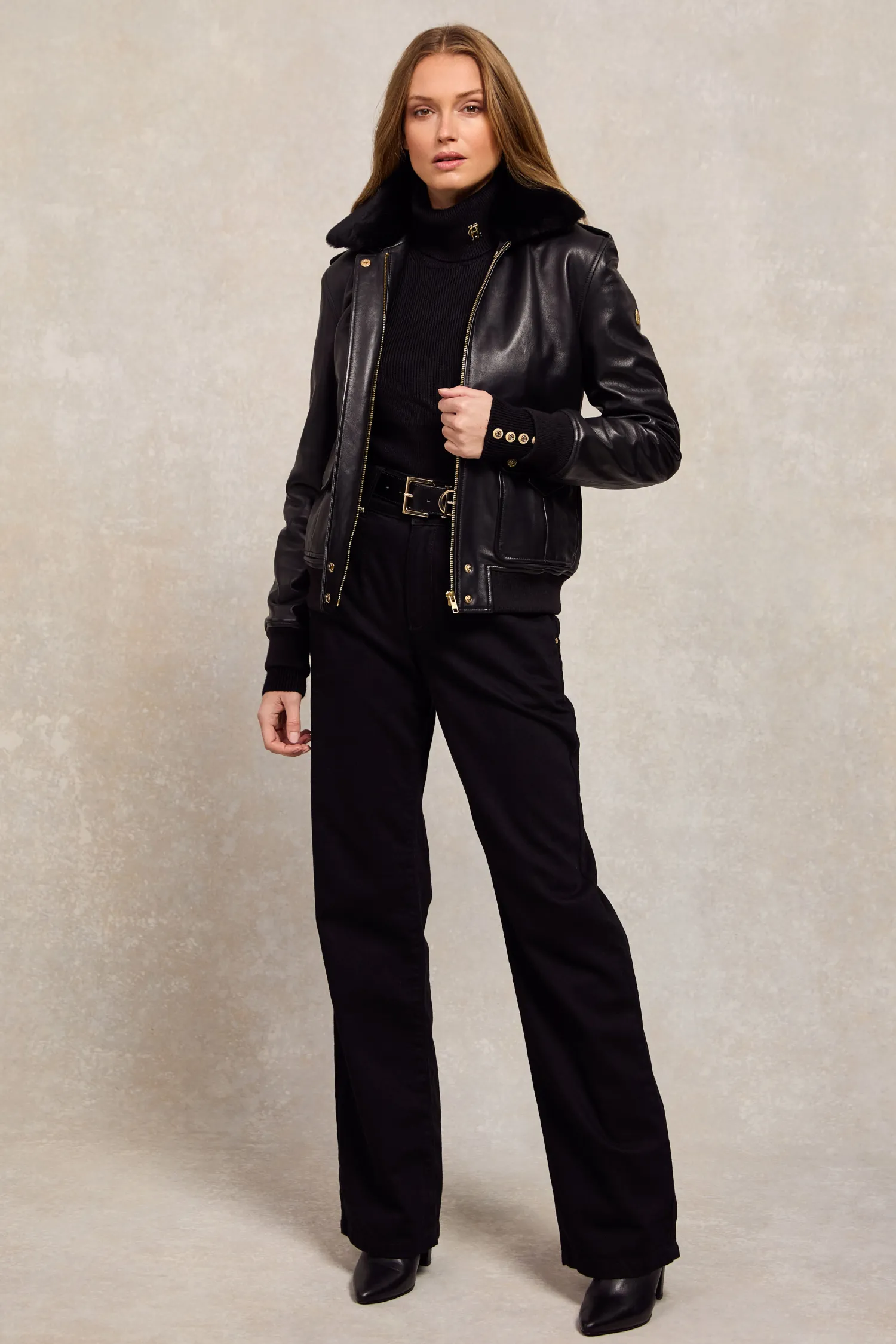 Discount Sloane Leather Bomber Women Jackets
