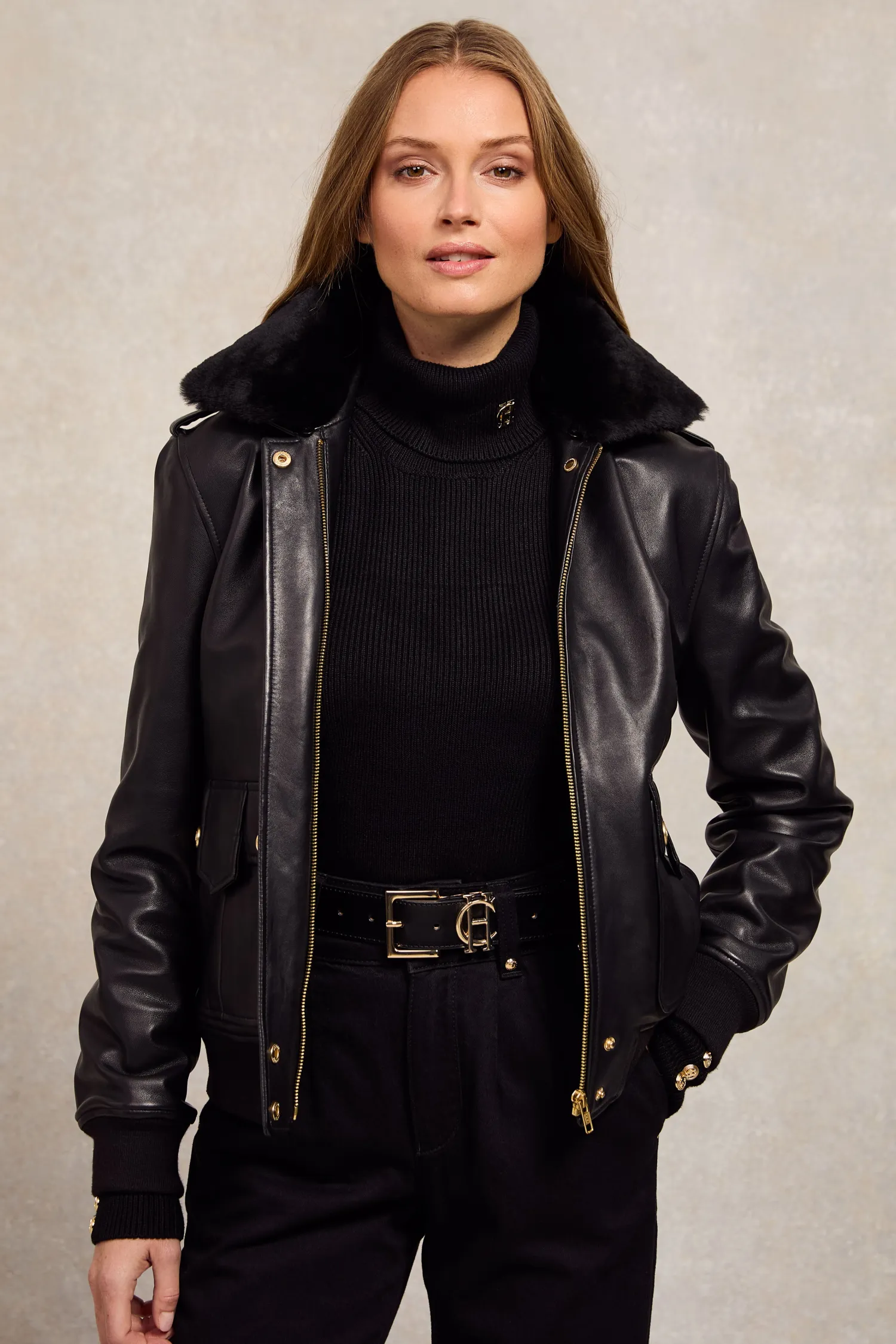 Discount Sloane Leather Bomber Women Jackets