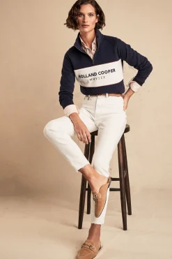 Online Sporting Heritage Zip Henley (Ink Navy) Women Hoodies & Sweatshirts|Sweatshirts
